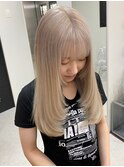 4737グレーベージュミルクティーアッシュ韓国ハイトーンカラー