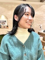 ビュートリアム265(BEAUTRIUM 265)&nbsp;ミディアムボブ/外ハネ/縮毛矯正/顔まわりレイヤー/黒髪/銀座