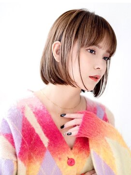 ヒマル 学芸大学(Himaru) 切りっぱなしボブ/グレージュカラー/ニュアンスカラー