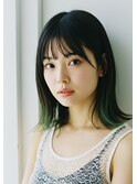 【olino】艶ハイトーン20代30代☆インナーカラーライムグリーン