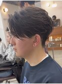 センターパートフェザーパーマニュアンスパーマフェザーショート