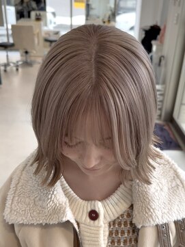 コト 福井大和田店(coto) 福井/ミルクティーベージュ/ダブルカラー/ブリーチ/外ハネボブ