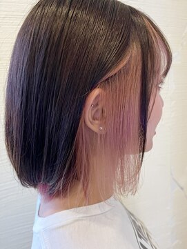 ニフティ(NIFTY) ペールピンク インナーカラー ボブ/熊本/上通