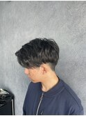 黒髪×センターパート