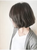ふんわりボブ×柔らかグレージュ