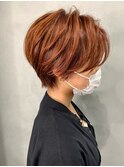 ハンサムショート×ダブルカラーオレンジ