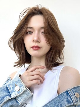 アフロートリノ(AFLOAT Leino) 【修】20代30代40代◎透明感カラー×韓国切りぱなしボブ