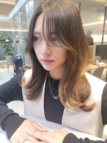 ロンドシェリ 仙台(Lond Cheri)&nbsp;イメチェン/グレーベージュ前髪/デザインカラー/韓国ヘア[仙台]