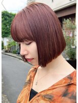 アンプラグド(unplugged)&nbsp;オレンジカラーの切りっぱなしボブ