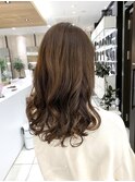 コテ巻き風パーマ　セミロング