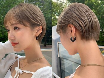 ジーナ 札幌(Zina)の写真/[#似合わせカット］【似合わせカット+アイロン仕上げレクチャー¥4400】この夏マストな抜け感ショート[札幌]