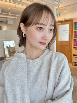 サンド クリア 横浜本店(sand clear) くびれボブ/シースルーバング/アッシュベージュカラー