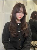 髪質改善縮毛矯正レイヤーカット顔周り前髪韓国ミニウルフ/池袋