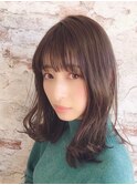 アンブレラカラー/こなれミディ/ウェーブパーマ/前髪/錦糸町