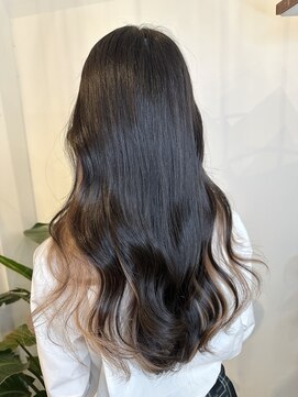 ピークスヘア(peaks hair) インナーカラーイヤリングカラーインナーベージュブリーチ堀江