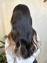 ピークスヘア(peaks hair) インナーカラーイヤリングカラーインナーベージュブリーチ堀江