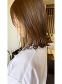 切りっぱなしボブハイライトベージュカラーショートレイヤーロブ