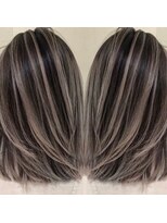 ヘアメイク ひととき(Hair make)&nbsp;白髪ぼかしハイライト　大人のデザインカラー