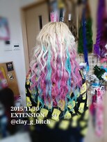 クレイジービッチ(CLAY G BITCH)&nbsp;仙台エクステ 他店様で編んだエクステに追加で編み込み 派手髪