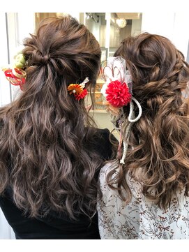 ヘアーシュシュカム(hair chouchou come) ☆卒業式ダウンセット☆ hair chouchou come 奥山
