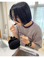 シーラス(cirrus)&nbsp;【mori担当】ネイビーブルー×ボブ20代/30代/40代/50代