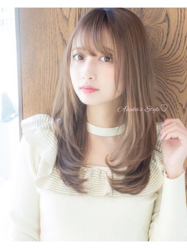 アフロート ギンザ(AFLOAT GINZA) AFLOAT明日香の ワンカール ベージュカラー 流し前髪