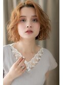 ミルクティーピンク横顔美人くせ毛風ボブTb3上尾20代30代40代