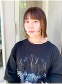 デザインカラー/オリーブベージュ/レイヤーカット/ボブ/新潟万代