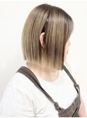 【松戸　石山】ハイトーン切りっぱなしボブ前下がりボブ