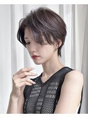 ★色気ショートヘアレイヤーショートグレーベージュ