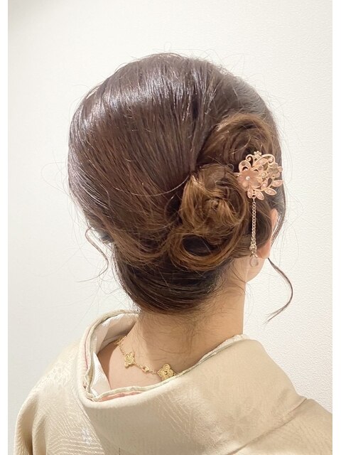 ゆるふわ ヘアアクセ Uピン はめ込ま レッド 6本セット