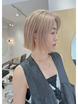 スタン 渋谷(Stam)&nbsp;ナチュラルブロンドボブカット冬カラー透明感ブリーチ渋谷駅