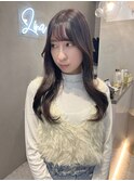 ダークブラウン/韓国風顔まわりカット