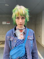 レコ 渋谷(LECO) ハイトーンホワイトブロンド×グリーン