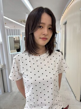 ユイマァル 岡山(YUIMARL) 30代40代50代ミディアムレイヤー白髪ぼかしハイライト脱白髪染め