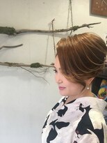 浴衣でパーティーアップスタイル
