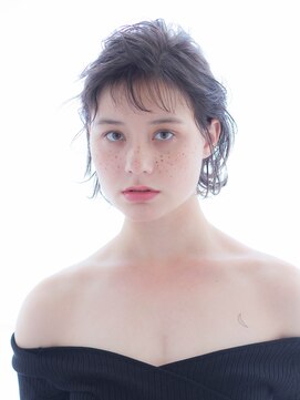 ノブヘアデザイン 杉田店(NOB hairdesign) 〈NOB杉田店〉ベリーショートベビーバングオリーブカラー
