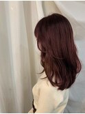 大人かわいい小顔☆愛されくすみピンク×ウルフボブディ