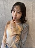 三軒茶屋_レディース_ミディアム_ブラウン_ボブ_ナチュラル_小顔