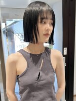 ラミエバイメルト 下北沢(lamie by melt)&nbsp;村上/切りっぱなしボブ アッシュブラック 外ハネ 20代30代