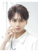 韓国ヘアカルマパーマカルマバングセンターパート黒髪ウルフ