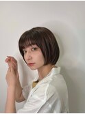 大人可愛い20代30代40代黒髪前下がりショートボブ丸みショート◎