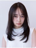 大人かわいい前髪セシルカットココアブラウンフリンジウェーブ