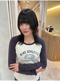 美髪ブラックミディアムウルフレイヤー【広島/本通】