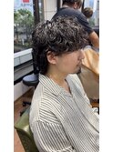 マッシュウルフ×波巻きシャドウパーマMIX