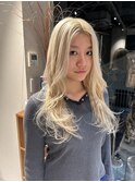 ハイトーンロング抜きっぱなしブロンド金髪ホワイトブロンド