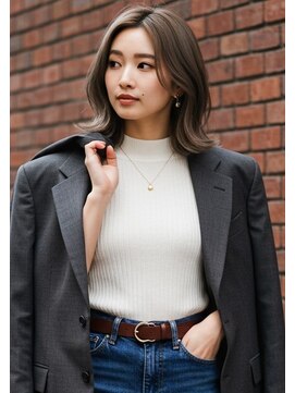 フルショウ 小牧(FURUSHO) ヘーゼルグレージュ/グレージュヘア/くびれ巻き外ハネボブ