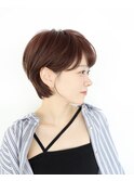 大人かわいい小顔ショートショートヘア30代40代50代白髪ぼかし