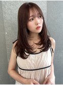 レイヤーカット小顔に見せるヘア/韓国ヘア/髪質改善/福岡/博多/