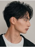 原宿ルーズパーマメンズ毛流れツイストスパイラルセンターパート
